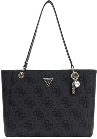 GUESS Schultertasche Shopper Noelle II Tote Bag Coal Logo dunkelgrau