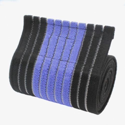 QIALAI 1 Piece Shin & Calf Compression Wrap, 90cm Polyester Sports Bandage for Shin Splints & Muscle Support, Blue & Black Adjustable Leg Wrap