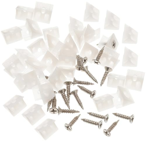 MAGICLULU 106 Piezas Cuñas de Reparación para Muebles Soporte de Baldas Plástico con Tornillos para Armario Cajón Respaldo Esquina Reforzada