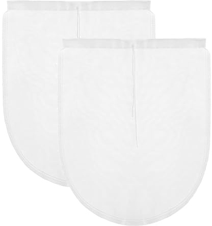 2 PCS Natural Nut Milk Bag Reusable, Nut Milk Bags for Straining, Straining Bag, Cheese Cloth Bag for Straining, for Coffee Tea Beer Juice Nylon Mesh Cheese Cloth(White 25 * 30cm)