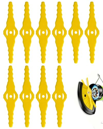 CATZUM Lame Decespugliatore 10 Pezzi Gialle, in Plastica Robusta e Dritte. Ricambio per Tagliabordi e Tagliaerba: Taglio Preciso & Veloce del Prato.