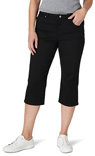 Lee Caprijeans för dam, avslappnad passform, Svart, 46