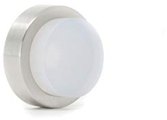 EVI Herrajes | Selbstklebende Türstopper für die Wand | Ø24 x 14 mm | Edelstahl Finish Matt - Weißes Gummi | Inklusive Schraube + Befestigungsdübel | I-205/24-BTPMAM