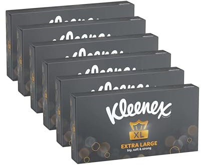 Kleenex Extra Large Facial Tissue for Men 2ply 90 Sheets, Pack of 6