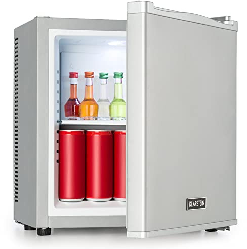 Klarstein Mini Frigo de Chambre 13L pour Snacks et Boissons - Silencieux, Bar, Réfrigérateur Camping, Cosmetique - Étagères Réglables, 5-15°C