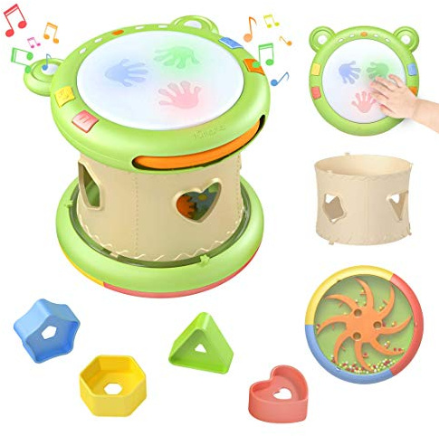 tumama Musicale Giocattolo per Neonati,Strumenti Musicali per Bambini,Tamburo Giocattolo Regali per Neonati Bambina Neonata