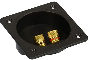 SP2 Anschlussklemme für Subwoofer-Leergehäuse, quadratisch, 70mm Einbauöffnung