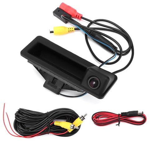 Dingln Caméra de Recul Mini pour Poignée de Coffre, DC 12V 170° Grand Angle IP66 Étanche Rétroviseur Arrière et Aide au Stationnement pour Série 3 E90 E91 E92 E93