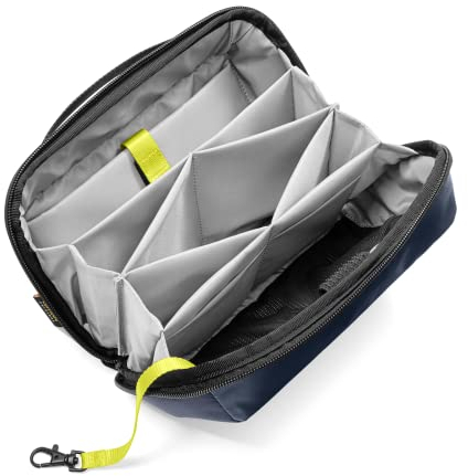 tomtoc Kabel Organizer Tasche Kabeltasche, Elektronik Tech Pouch Laptop Zubehörtasche, Cable Bag Case für Ladekabel, Festplatte, MacBook Adapter, Ladegerät, PowerBank, SD Karten, Blau