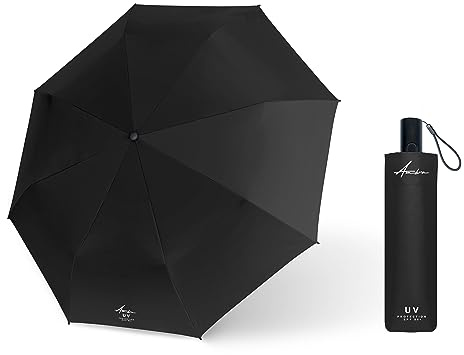 AMBRA UV Taschenschirm Automatik – Sturmfest, UV-Schutz Regenschirm