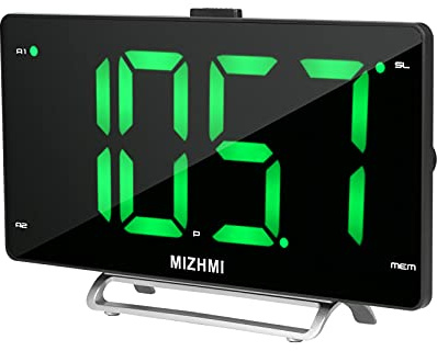 Irfora Digitaler Radiowecker mit Dual-Alarm-Dimmer 9-Zoll-LED-Display FM-Radio Sleep-Timer Einstellbare Lautstärke Snooze 2 USB-Ladeanschlüsse 12/24H Batterie-Backup für Schlafzimmer-Büro