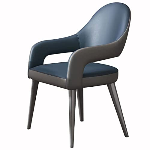 GBOMB Stühle für Esszimmer, Küche, modern, Ledersessel mit Füßen, Stuhl, Metall, Eisen, für kommerzielle Restaurants, Zuhause (Color : Blue)