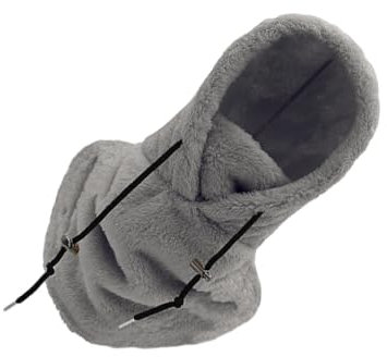 Ailan Bleiben Sie warm mit dem warmen Unisex Ski Kapuzenschal Winter Adventures Sherpa Hood Ski Mask Warmer Polyester Winter Balaclava, Grau