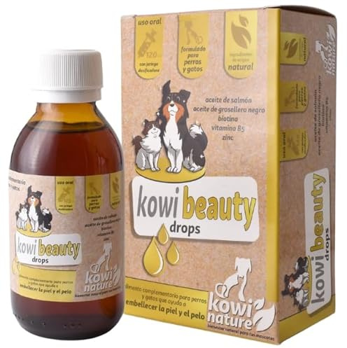 Kowi Beauty Drops Aceite de Salmón para Perros y Gatos, 120 ml