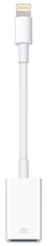 WORLDBOYU Lightning auf USB Kamera Adapter für iPhone/iPad mit OTG Kabel, Unterstützt Kamera, Kartenleser, Flash-Laufwerk, MIDI-Keyboard - Weiß