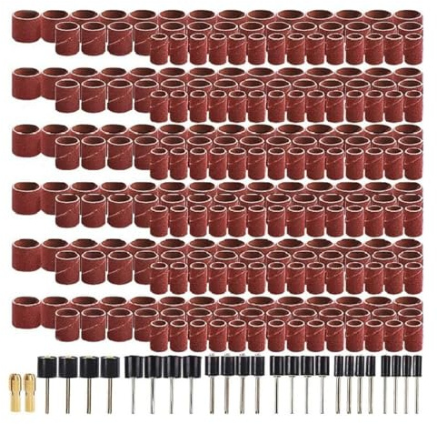 Veemoon 458pcs Sand Ring Grinding Wheel for Drill Polishing Sandpaper Grinding Ring Bit Sanding Bands -Coated Abrasive Wet Dry Use