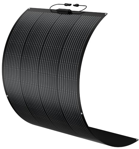 BougeRV Arch - Panel solar flexible de fibra de vidrio de 200 W, 270°, ETFE 10BB, alta eficiencia, 200 W, paneles solares monocristalinos IP68, autocaravana, camping, barco, yate, jardín, balcón