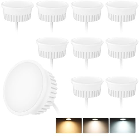 KYOTECH Lot de 10 module LED 4.9W ø50x23mm 3CCT Blanc chaud Blanc naturel Blanc froid Dimmable 38°Remplace Lampe GU10 MR16 pour luminaires encastrés Spots de plafond Spots encastrés Plafonniers