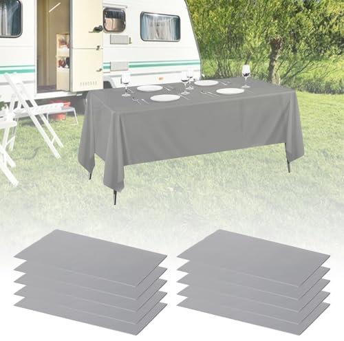 GBACHOOSE 10 Stück Einweg Tischdecke, 137 x 274 cm Papiertischdecke, Biertisch Tischdecke Grau, Einmal Tischdecke Wasserdicht, Tischdecke Einweg für Hochzeit, Party, Geburtstag, Grillen