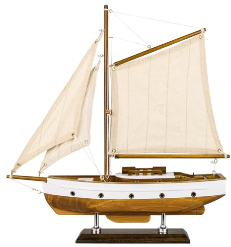 Sailingstory Segelboot-Dekoration, Segelboot, Modellschiff, Segelyacht, für Heimdekoration, Holzfarbe