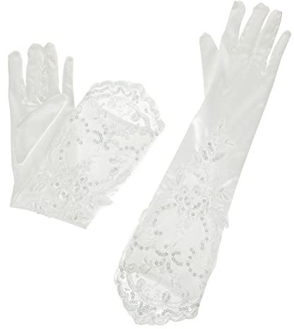 SOIMISS Elegante Spitzenhandschuhe Weiße Spitzenhandschuhe Für Damen Geeignet Für Hochzeit Braut Abschlussball Party