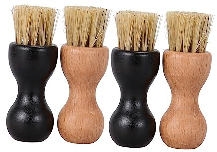 Healvian 4stücke Multifunktionale Schuhreinigungsbürste Mit Holzgriff Und Naturborsten Zum Polieren Und Entfernen Von Schmutz Von Verschiedenen Schuharten Und Stiefeln Langlebige Materialie
