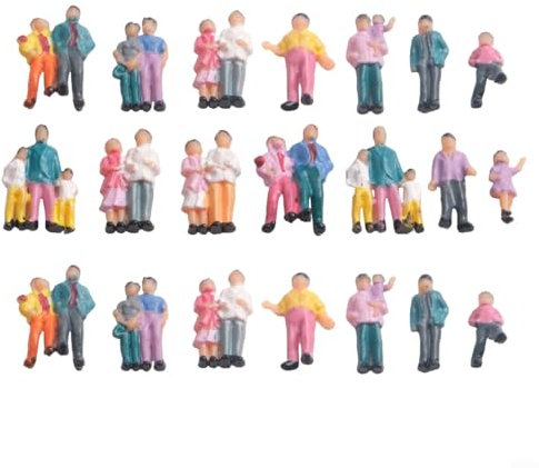 Miniatur-Figuren, 25 Stück, Maßstab 1:87, Personen-Set für Miniatur-Szenen, Zug, Eisenbahn, Sandtisch, Landschaftsszenen