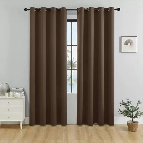 TEPPOIC Cortinas Blackout Grommet Térmicas 2 Paneles CortinasCortina Aislante Acústica para Dormitorio y Sala de Estar (Curry,52 * 45in)