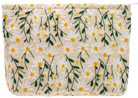 SSyang Resa Kosmetikväska, Kosmetikväska för Kvinnor, Reseskönhetsväska, Resväska för Kosmetik, Bärbar Vattentät Canvas Toalettväska för Kvinnor, Beige334, 25*18*5cm