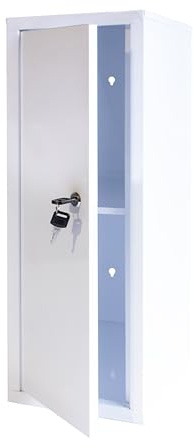 Box and beyond - Armoire Pharmacie Murale - 60 x 30 x 20 cm - Métal Blanc - Grande capacité - Salle de Bain, Rangement médicaments et Accessoires - Style Design Moderne