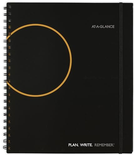 AT-A-GLANCE Undated Planning Notebook with Reference Calendars, 8.5 x 11, Large, Plan. Write. Remember., Black (7062090526)
