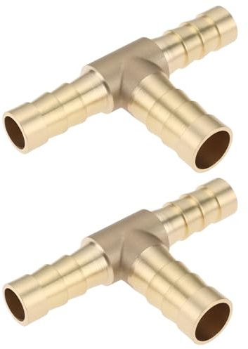 LT Easiyl 2 Piezas en T Reductoras de Latón de Púas (8 Mm 10 Mm Y 8 Mm) para Conectar Líneas de Aire Agua Combustible