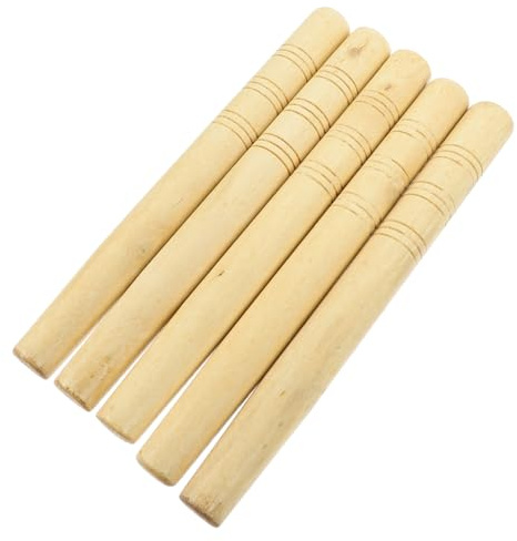 Toyvian 5pcs Wooden Handles Hardwood Handles for Landscaping Tool Replacement Suitable for Hoe Replacement Garden Accessories and Weeding Tools for Garden