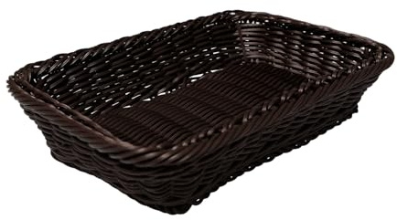 Bofanze Cesta Tejida de Mimbre Cesta para Pan Cestas Almacenaje Mimbre cestas Rectangular para Servir Alimentos Cestas de mimbre de Polimimbre para Alimentos y Pequeños Artículos Cotidianos