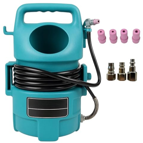 Sabbiatrice ad Aria compressa Serbatoio da 22Kg/50LBS 4 Ugelli intercambiabili ingresso aria 1/4” Pressione di esercizio 6.3 bar / 90 psi Lunghezza tubo 4.5 m per la Rimozione della Ruggine