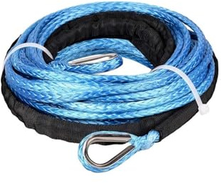 para Coche, camión, Remolque, SUV Cuerda sintética for cabrestante de 15 m x 6 mm (50 pies)(Blue)