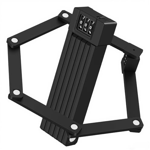 Diyife Mini Folding Bike Lock, [2.36ft/72cm] 3-Digit Combination Bicycle Lock, 360° Rotation Waterproof Anti-Theft Alloy Steel Foldable Lock with Bracket for Ebike Scooter Motorcycle
