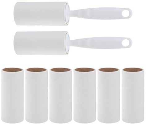 Luxshiny Rodillo Quitapelusas para Mascotas con Mango Antideslizante, Kit de 2 Recambios de 40 Hojas y 6 Rollos Extra de 10 Cm, Adhesivo Fuerte para Ropa, Muebles y Pelo de Perro y Gato