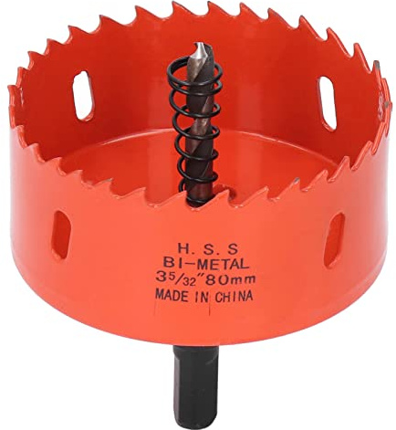 Qcwwy Scie Cloche de 80 Mm, Dents en Acier Rapide, Coupe le Métal Mou, le Bois, Idéale pour les Projets de Bricolage, Accessoires d'outils électriques