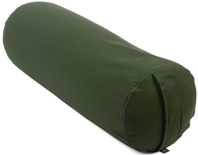 Bodhi Yoga Bolster | ECO Serie | Yogarolle mit Kapok-Füllung | Waschbarer Bezug aus 100% Bio-Baumwolle | Yogakissen für Restoratives Yoga | Groß 65 x 22 cm