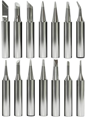 14PCS panne fer à souder de remplacement pour stations 900M, ensemble complet de panne fer a souder, compatible DIY, électronique, soudure précise avec pate à souder