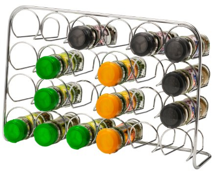 Pisa® Spice Rack - Estante para 24 tarros de especias (24 unidades, cromado)