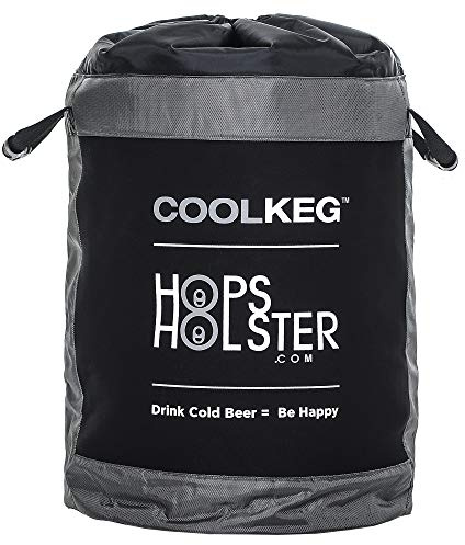 HopsHolster Cool Keg Sleeve Insulator Keg Insulation Plus Inside Pockets Hold Freeze and Ice Packs to Keeps Kegs Colder, Easy Transport Dual Reinforced Handles Provides Easy Transport and Cup Holder