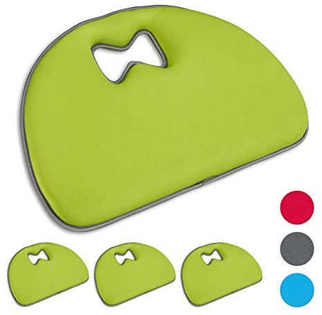 Relaxdays Coussin de Genoux pour Jardin, Lot de 4, Aide pour Les Genoux, Protection, Universel, avec poignée, Tapis Genoux, Vert