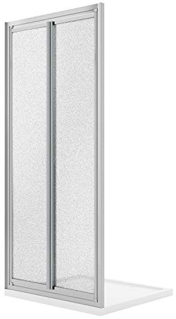 Idralite Duschtür 100CM H185 Strukturglas C mit Saloon doppel-Schwenktür Öffnung Mod. Clint