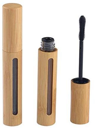 2 STÜCKE 6 ml / 0,2 unze Leere Eco Bambus Shell Wimpern Rohr Mascara Fläschchen Gläser mit Stopfen und Pinsel Wimpern Wachstum Öl Flaschenhalter Container Makeup Beauty Tool