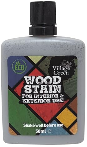 Village Green Ready to Use Wood Stain - Water Based, Eco Friendly, Premium Quality (Ebony, 50ml)