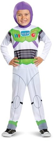 Costume ufficiale Disney classico di Buzz Lightyear per bambini, tutina intera di Buzz Lightyear, costume di Toy Story per feste in maschera, 4-6 anni