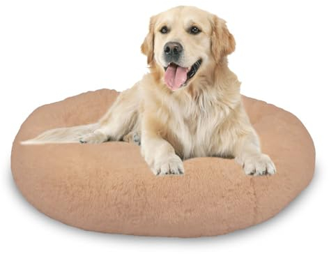 Mediashop Peaceful Pooch L - Flauschiges Hundebett - gelenkschondendes Hundekissen - waschbarer Bezug - Hundekörbchen - Donut Kissen für große Hunde