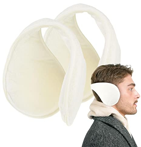 Basic Sense Extra Wide Fleece Ear Muffs for Women & Men, Warm Winter Ear Warmers